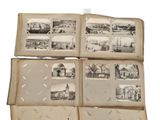 several old photos of a book with pictures of buildings and buildings on it