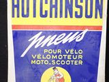 Panneau publicitaire vintage pour scooter « Velo Moto » de la marque Hutchinson