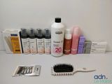 many different types of hair products on the table