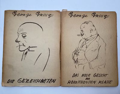 an old book with a drawing of a man and a woman on it