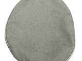 a gray stone with a silver rim on a white background