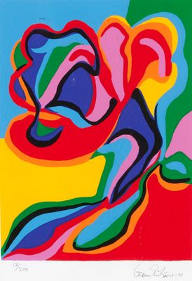 Gern ERIKSSEN Abstraction Lithographie en couleur signée et …