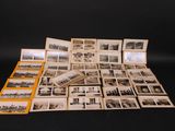 several old black and white photos of a bunch of buildings