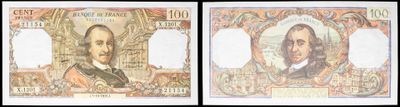 two pictures of a series of three different bills with a picture of a man and a woman on them