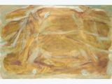a painting of a piece of bread on a table