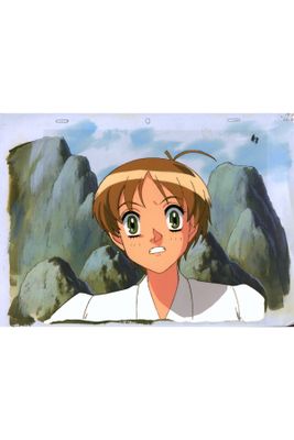 une illustration de dessin animé représentant une femme coiffée d'un chapeau, avec une montagne en arrière-plan