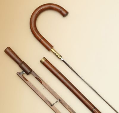 2 CANNES à système - L'une épée en rotin - Photo 1