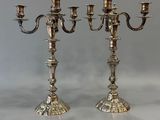 paire de candélabres anciens en métal argenté