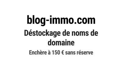 Nom de domaine blog-immo.com. Catégorie: Immobilier.