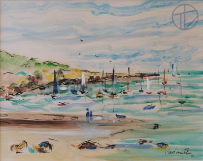 L. LEDANTEC (XXe) Voiliers dans la rade