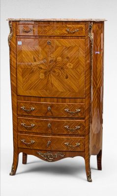 an image of an antique wooden chest of drawers