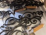 a lot of metal items that are on the counter