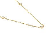 a gold chain with a single diamond on it