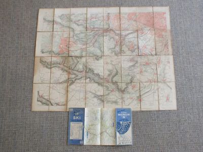 Carte entoilée des environs de Paris