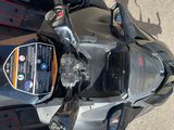 a motorcycle that is parked on the side of the road