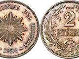 a close up of a coin with the number 2 on it