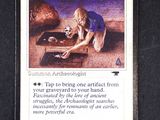 an image of a card with a picture of a woman playing a game