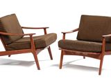 paire de chaises longues danoises du milieu du siècle