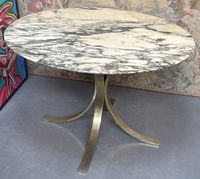 Table ronde de salle à manger piètement laiton anciennement … (photo 2)