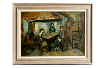 Isaac ANTCHER (1899-1992) Scène d'intérieur - Photo 1