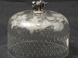 une cloche en verre surmontée d'un cheval