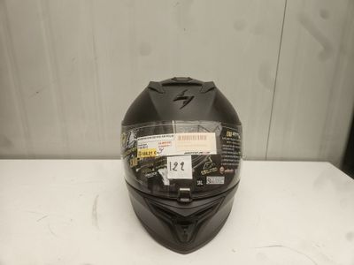 a close up of a motorcycle helmet on a table
