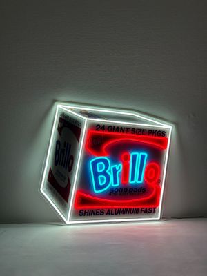 Enseigne lumineuse sur plexiglas Brillo Andy Warhol
