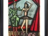 une image représentant un tableau où l'on voit une femme et un homme sur une scène
