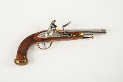 Beau pistolet d'Officier de cavalerie modèle 1816 à silex co…