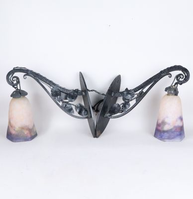an image of a bathroom light fixture with two lamps on it