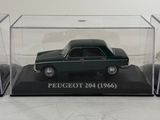 display case for a model of a black car in a clear box