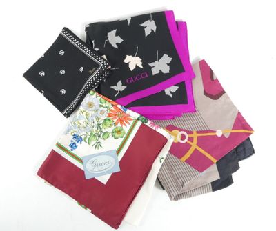 several different types of handkerchiefs on a white surface