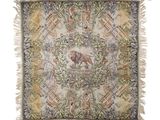 an image of a tapestry with a picture of a lion on it