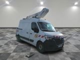 a white van with a crane on top of it