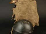 a close up of a helmet with a cloth covering on it