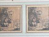 two pictures of a man and a woman sitting on a bench