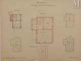 an old drawing of a plan of a house with a staircase