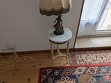 un chat assis sur un tapis dans le salon
