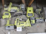 a lot of tools that are sitting on the floor