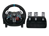logite racing wheel with pedals and pedal pedals on a white background