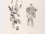 two black and white drawings of a man and a woman