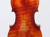 a close up of a violin on a white background