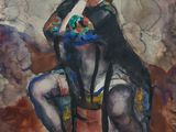 une image d'un tableau représentant une femme assise sur une chaise