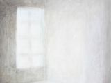 painting of a room with a table and a window in it