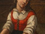 an image of a painting of a woman washing dishes in a kitchen