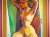 une image représentant un tableau d'une femme nue assise sur une chaise