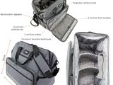 a diagram of the contents of a travel bag