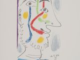 an image of a drawing of a man with a colorful face