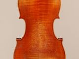 an old violin with a wooden back and a long neck