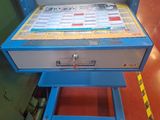 an image of a blue metal box with papers in it